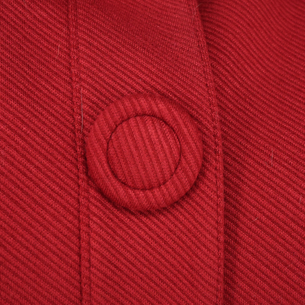 Cabi Jacket Womens Large Dark Red Twill Pockets Fitted Waist Snaps Preppy - Picture 11 of 16